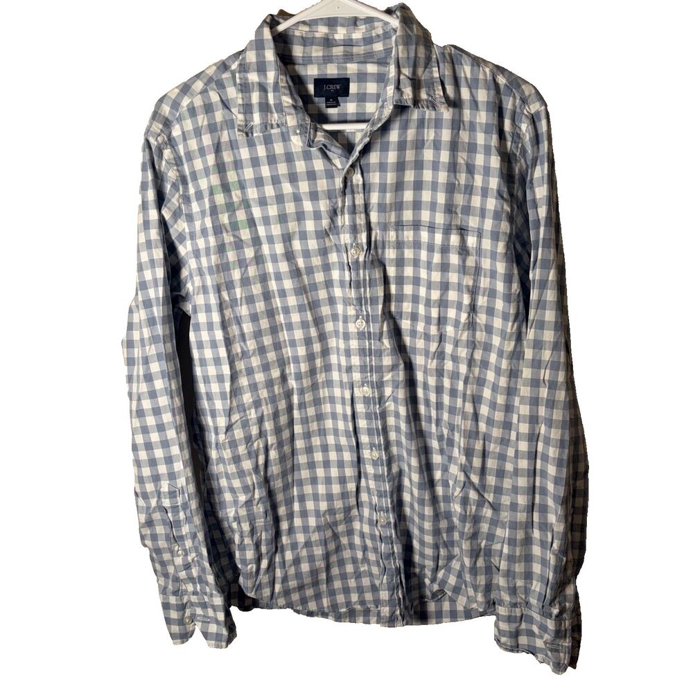 J Crew Shirt Men's Medium Plaid Button Up Cotton Collared Long Sleeve Casual